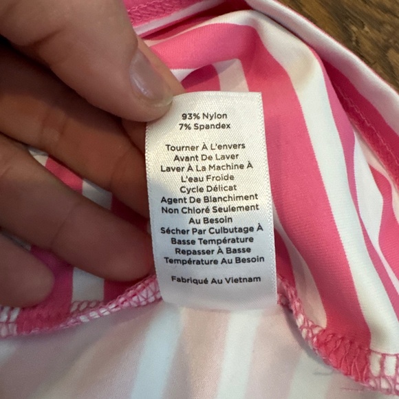 New Talbots Effortless Jersey Shell Pink White Stripe Top Women's Size S - Picture 9 of 9